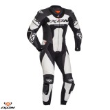 Cumpara ieftin Costum (combinezon) motociclete barbati piele Ixon vara model Jackal MS culoare: negru/alb Negru/albastru L