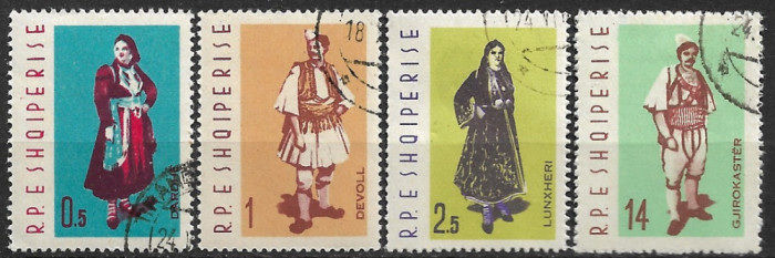 B0338 - Albania 1962 - Costume 4v.serie completa stampilata