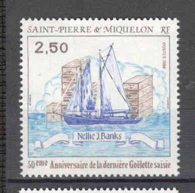 St.Pierre si Miquelon.1988 50 ani goeleta N.J.Banks-Corabii SS.52