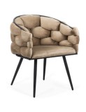 Scaun living BUC 256, ergonomic, catifea, structura metalica, perne groase, 120 kg