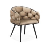 Scaun living BUC 256, ergonomic, catifea, structura metalica, perne groase, 120 kg