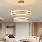 Lustra LED suspendata cu telecomanda NIVALIS, 126W, lumina Rece/Calda/Neutra, Dimabila,Inaltime Reglabila, Auriu ModernLight Concept