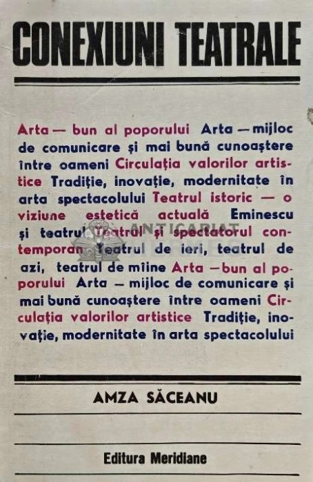 Conexiuni teatrale - 1981 - Amza Saceanu (XD171)