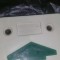 2 PLACI DE CONTROL pentru lift vechi,placa de control pentru lifturile vechi plexiglas Sageata verde-pentru sus si jos-mijloc rosu si orificiu buton