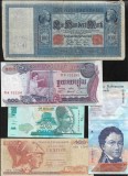Set 5 bancnote de prin lume adunate (cele din imagini) #372