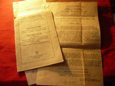 Instructiuni Lege Tezaur Armata- 1941 MO ,inclusiv Decretul lui Antonescu foto