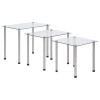 Set 3 Mese Cafea Gossi Suprapuse, Sticla Securizata Transparenta, Living, Moderne, 45.5x29.5x37 cm