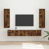 Cumpara ieftin Set comoda TV 3 buc. 30 x 31 x 100 cm Stejar fumuriu