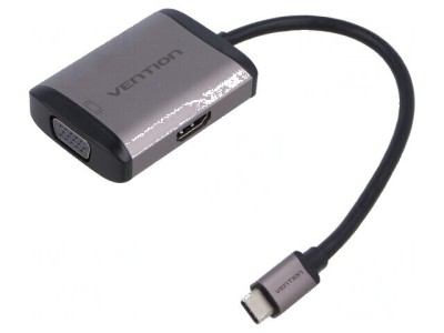 Hub USB HDMI soclu,USB A soclu,USB C soclu,USB C mufă,VGA - Hub USB multiport 5-in-1 foto