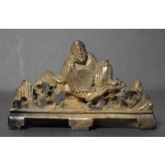 Statueta Asia sculptata in steatit / soapstone - inceput de secol XX