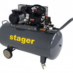 Stager HMV0.25 250 compresor aer, 250L, 8bar, 324L min, monofazat, angrenare curea