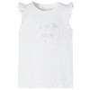 Tricou pentru copii cu m&acirc;neci cu volane, alb, 116, vidaXL