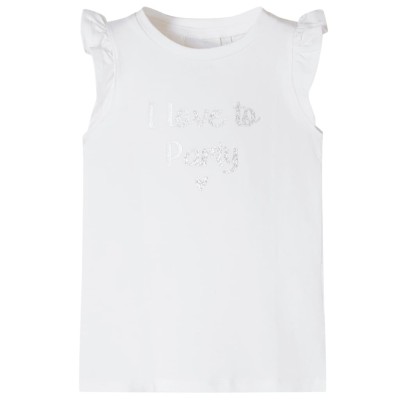 Tricou pentru copii cu m&amp;acirc;neci cu volane, alb, 116 foto