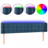 Tablie de pat cu LED, albastru inchis, 163x16x78/88 cm, catifea