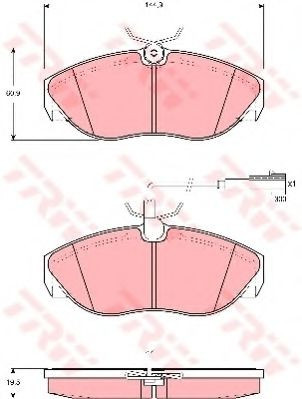 Set placute frana,frana disc FIAT DUCATO caroserie (230L) (1994 - 2002) TRW GDB1425 foto