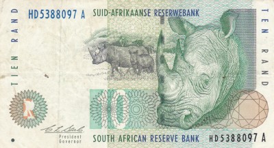 BANCNOTA 10 RAND Africa de Sud foto