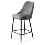 Cumpara ieftin Scaun de bar fix, metalic, ABS143, cu tapiterie catifea, inalt, robust, 110 kg