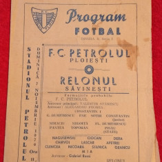 Program meci fotbal PETROLUL PLOIESTI - RELONUL SAVINESTI (07.11.1976)