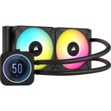 Cooler Procesor Corsair iCUE H100i Elite LCD XT, Răcire cu lichid AIO, Radiator 240mm, Ecran LCD, RGB, Intel LGA 1150/1151/1155/1200/1700/1851/2011/20