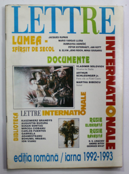 REVISTA &#039;&#039; LETTRE INTERNATIONAL &#039;&#039;, EDITIA ROMANA , IARNA 1992- 1993