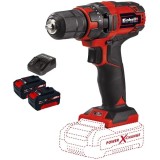 Einhell TC-CD 18/35 Li PXC + Twinpack + 4514095 - Masina de gaurit si insurubat 35 Nm + Set 2 acumulatori si incarcator Li-Ion 18 V 4 Ah