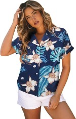 Camasa hawaiana cu maneca scurta pentru femei Hohololo, multicolor, XL - OUTLET