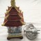 Veioza - portelan Japonia - coaja de ou - pictata manual - Pagoda