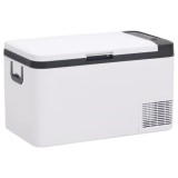 Ladă frigorifică cu m&acirc;ner, alb-negru, 18 L PP și PE