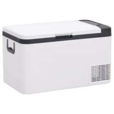 Ladă frigorifică cu m&acirc;ner, alb-negru, 18 L PP și PE
