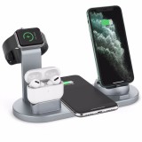 Incarcator wireless 4 / 1pentru Apple iWatch,AirPods Pro,Samsung Galaxy,argintiu