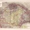 PM268N Transilvania și Banatul &icirc;n anul 1871 pe o hartă maghiară după cartograful german Justus Perthes