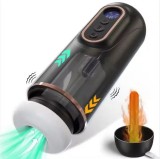 Dispozitiv de Masturbare Masculina cu Vagin Realist si Simulator de Sex Oral - Efect Vacuum, 5 Moduri de Supt si 10 Nivele de Vibratie, Fabricat din S