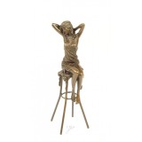 Femeie la bar - statueta din bronz BJ-9, Nuduri