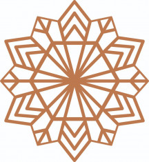 Sticker decorativ, Mandala, Portocaliu, 65 cm, 4981ST-2 foto