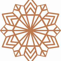 Sticker decorativ, Mandala, Portocaliu, 65 cm, 4981ST-2