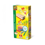 Creta colorata cu burete, 12 culori set, SES Creative
