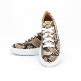Sneakers barbati sarpe crem din piele SK17