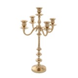 Sfesnic metalic auriu cu 5 brate 30 cm x 48 cm