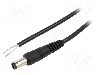 Cablu alimentare DC, cabluri, DC 5,5/1,7 mufa, negru, 0,5m, WEST POL - P55-TT-C050-050BK