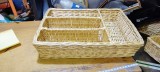 Cumpara ieftin Coș de tac&acirc;muri alb din răchită