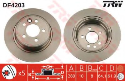 Disc frana ROVER 75 (RJ) (1999 - 2005) TRW DF4203 foto