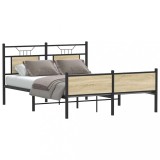 Cumpara ieftin Cadru pat fără saltea, stejar sonoma 137x190 cm lemn prelucrat