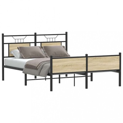vidaXL Cadru pat fără saltea stejar sonoma 150x200 cm lemn prelucrat 4106982 foto