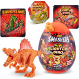 Figurina dinozaur in ou, Smashers, Mini Light Up Dino, Galben, 13 cm