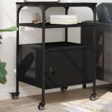 Cumpara ieftin Suport imprimantă 3 niveluri, negru, 50x40x76 cm lemn prelucrat