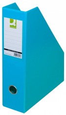 Suport reviste, carton plastifiat PVC, latime 76mm, Q-Connect - bleu foto