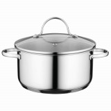 Cratita cu capac BergHOFF, Essentials Comfort, &Oslash; 18 cm, 2.2 L, inox 18/10, capac din sticla