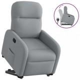 VidaXL Fotoliu rabatabil cu ridicare, gri deschis, material textil