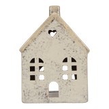 Cumpara ieftin Candela Casuta Craciun ceramica gri 11x7x16 cm