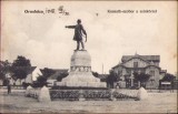 CP581N Orosh&aacute;za, Kossuth szobor a szink&ouml;rrel, carte poștală, circulată Gherla, Necirculata, Fotografie